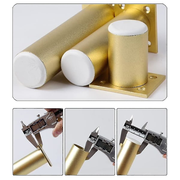 4 sofaben med guld, justerbar højde, runde rørben, højde: 6-30 cm base aluminiumlegering | anodiseret overflade (30 cm)
