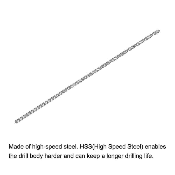4 stk ekstra lange vriddrillbits diameter 4mm lengde 200mm Hss høyhastighetsstål drillbit