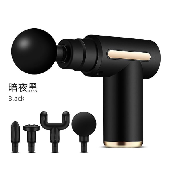 Mini Electric Fascia Gun Home Massager Pocket Portable Mini Cervical Membrane Gun April.3（black）