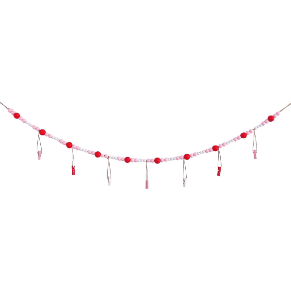 Pärlgirland hängande hänge Heminredning Festmaterial Alla hjärtans dag presenter med tofsar Träpärlor String