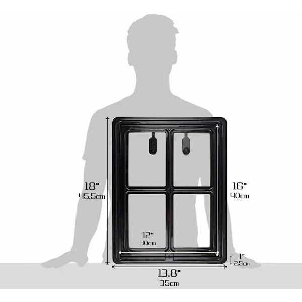 Dörröppnande kattlucka för skärm - Stor, 12\" x 16\".