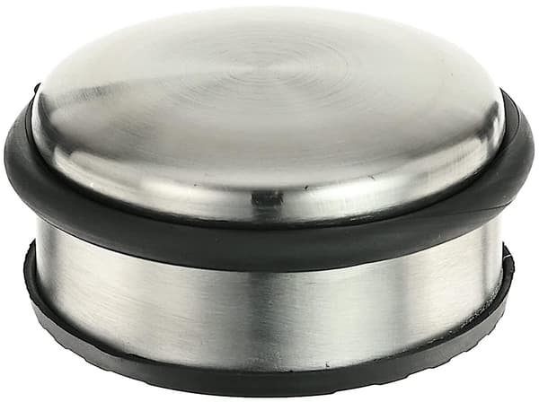 Dørstopp i rustfritt stål, 10 cm diameter x 4 cm høyde