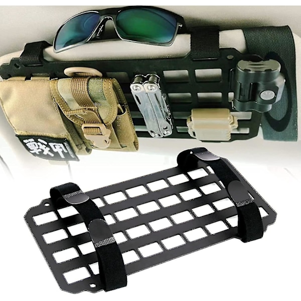 Fordon Rigid Molle Panel för Bilsolskydd, Bilsolskydd Rigid Molle Förvaringslåda Polymerplatta Taktisk Utrustningshållare Edc