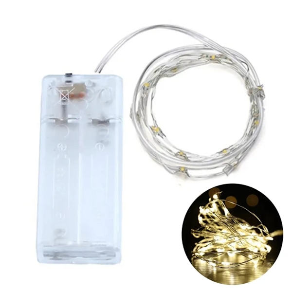 4-pack 3m 30 LED varmvita ljusslingor, batteridrivna för fest, jul, bröllop