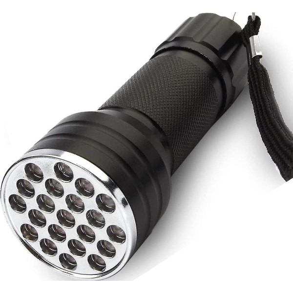 UV-lommelykt svart lys, 395nm 21 LED UV-Ultrafiolett Blacklights Håndholdt lommelykt for hunder, Pe Gift for menn/kvinner SWHY