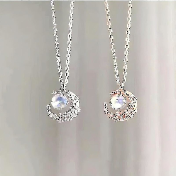 Fashion Legering Kvinde Halskæde Stjerne Måne Vedhæng Choker Kvinder Guld Sølv Farve Kraveben