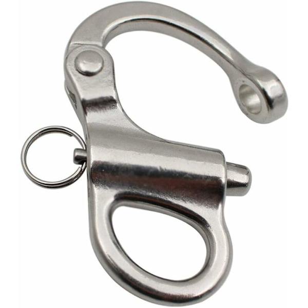 52mm-316 Rostfritt Stål Fast Karbinhake Shackle Fjäder Shackle Hand Pull Hook Rig