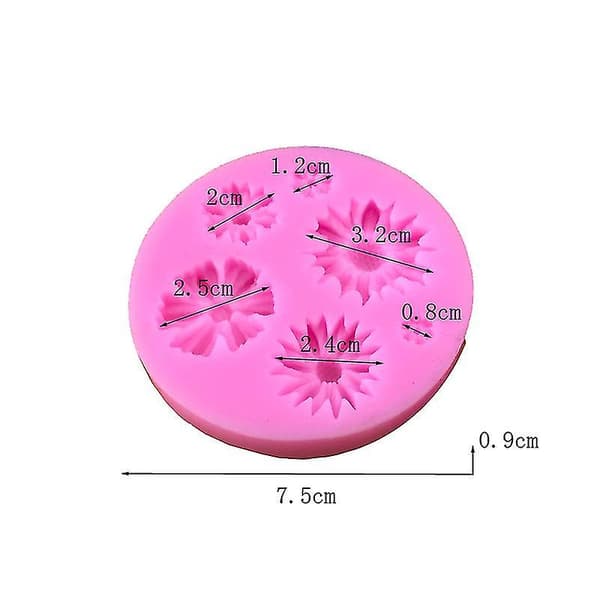3D silikone bageform til kage fondant dekoration (blomst)