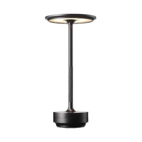 Langaton pöytälamppu Himmennettävä vedenpitävä metalli USB Ladattavat pöytälamput Hotellibaari Kahvi Sisustus Korkealaatuinen (musta)