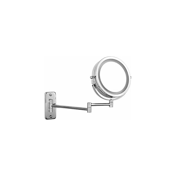 Badrumsspegel Φ7 tum Väggmonterad LED-lampa Justerbar Touch Sovrum Badrumsspegel Skrivbordssmink Fällbar Spegel Dekoration 1×/3× Förstoring
