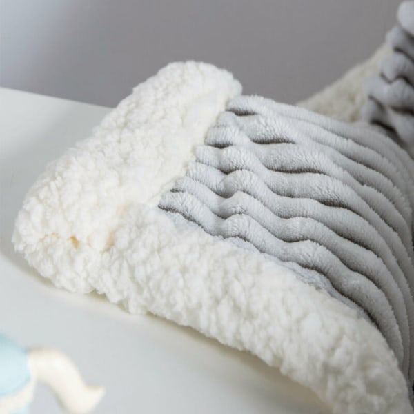 1 st Sherpa Fleece filt Mjuk grå och vit mysig filt Plysch filt Soffa Daybed (51\" x 63\")