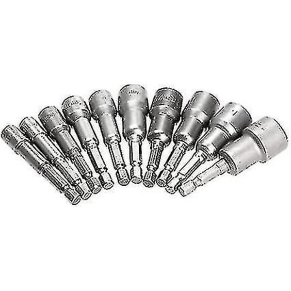 10 stk. Hex Socket Sleeve Dysser Magnetisk Møtrik Driver Sæt Boreadapter Hex Power Tools 6-15mm