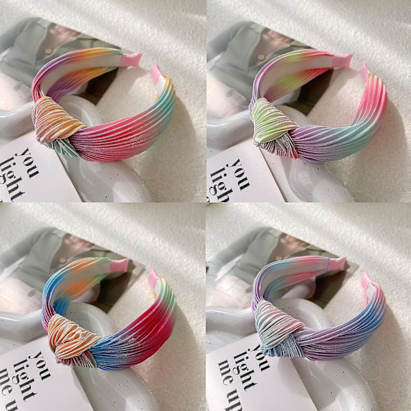 Hållbar bredbrättad hårbåge för kvinnor med tie-dye-stil sminkhårbåge