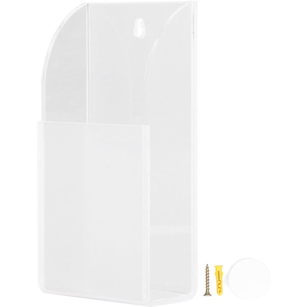 Akrylfjärrkontrollhållare Enkel väggmonterad Media Organizer Transparent kosmetiskt stativ (1 cell)