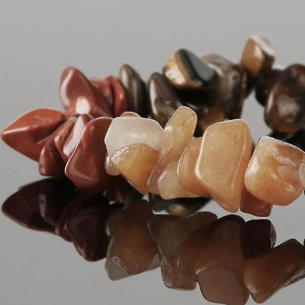 Natursten 7-Chakra Chip Beads Healing Crystal Armbånd