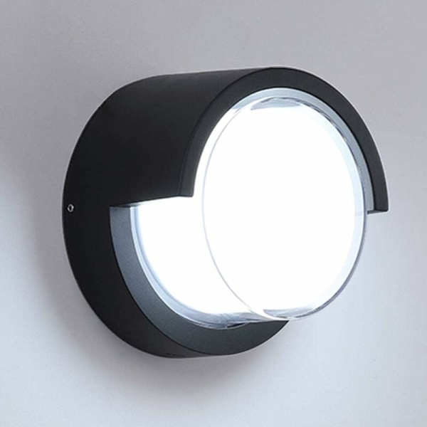 Modern LED utomhusvägglampa 12W vattentät IP65 antracit aluminiumbelysning dekorativ ljus kallvit.