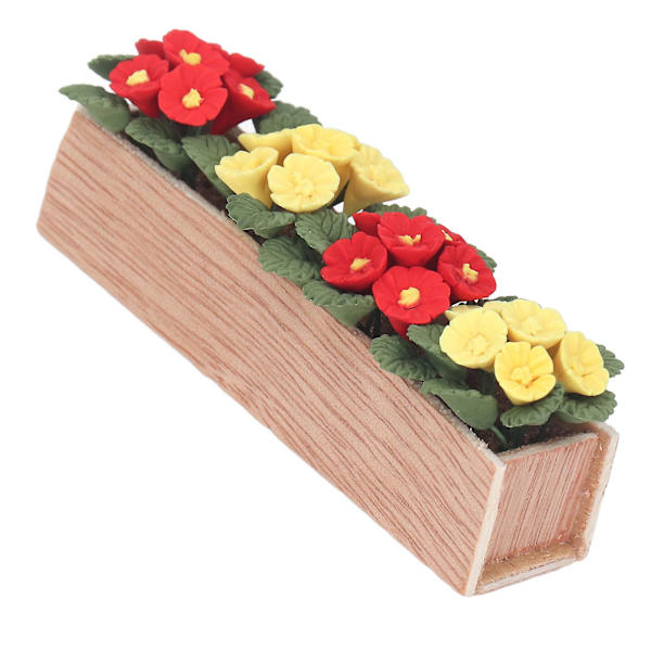 1:12 Dockhus Blomsterrabatt Trä Harts Miniatyr Bonsai för Fönsterbräda Balkong Dockhus Dekor
