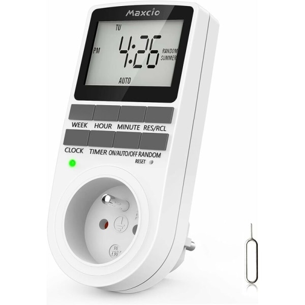 Proable Digital Socket, veckovis digital timer med LCD-skärm, 12H/24H/7Days  Socket Timer, Energibesparing för hushållsapparater och belysning (1 paket)  46ee | Fyndiq