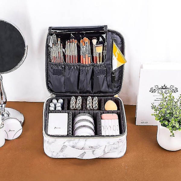 Monikäyttöinen kosmetiikkalaukku Viikonloppu Kannettava Meikkisivellin Toiletrie Organizer Käsilaukku Matkatavarat