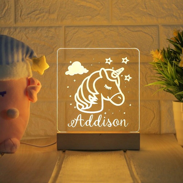Nattlampa för barn med anpassat namn barnrum 7cols USB ljus Personlig bordslampa 3d-lampa barnkammare anpassad toddler