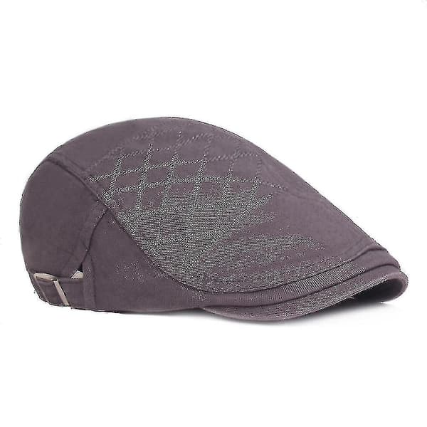 -beret Herr Solid Color Randig Platt Kepsmössa Solskydd Solhatt
