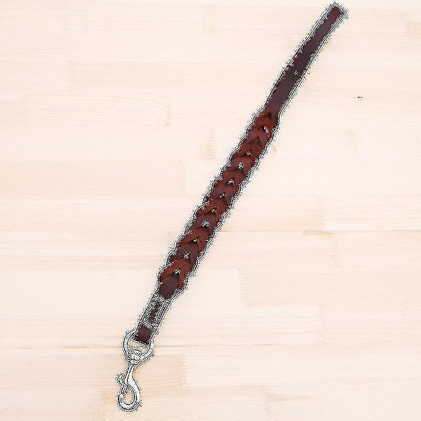Kort hundebånd flettet ekte skinn ett trinn trekkbelte eksplosjonssikkert kjæledyr gåtreningsbånd for mellomstore store hunder