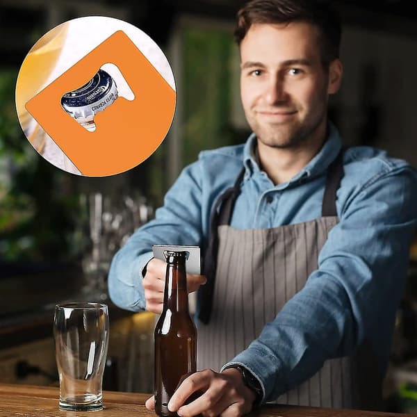 Luottokortin pullonavaaja Ruostumaton teräs Olutpullonavaaja Lompakkoon ja taskuun, Hääsuosikit（oranssi）
