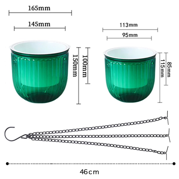1 Set Blomkruka Självbevattning Synlig Vattennivå Hängande Planteringskruka Korg Med Dräneringshål För Nya 2024 Hög Kvalitet