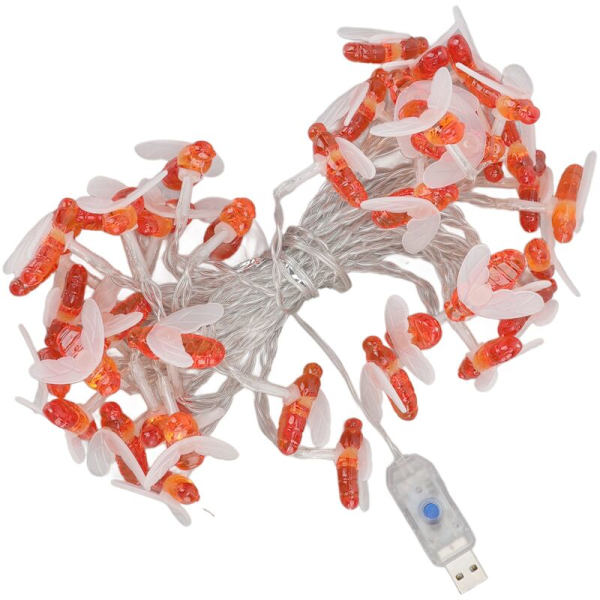 6M Vattentät Bi String LED-lampor 40 LED Varm Ljus USB Trädgård Balkong Utomhus