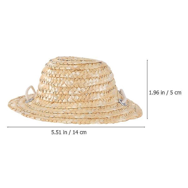 1 st Dress Up Prop Vävd Hatt Solskydd Hatt Husdjursdräkt Justerbar Husdjurshatt Halmvävd Mössa Bedårande Hatt