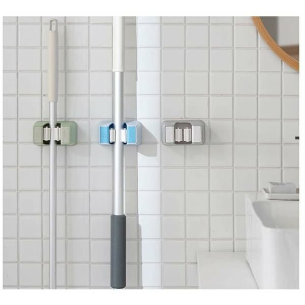Mopram utan hänghål, solid moppklämma, inga märken, självhäftande moppram, inga märken - grön