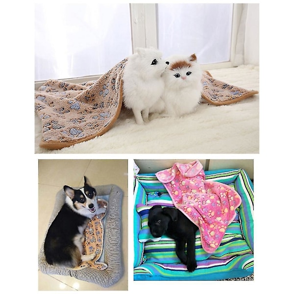 Fluffy hundetæppe blødt og varmt polyester fleece vaskbart kæledyrstæppe