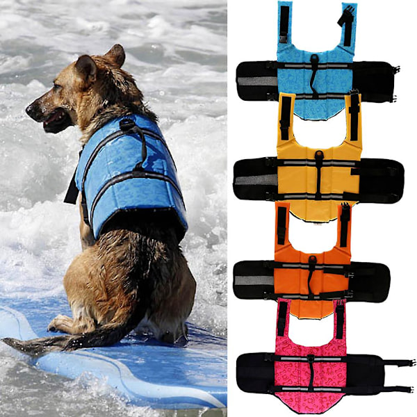 Small Medium Large Dog Life Jacket with Reflective Strips and High Buoyancy Swimwear, Adjustable Dog Lifebuoy Pet Lifebuoy - Blue/XS