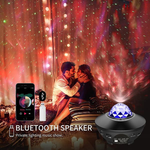 Stjernehimmelprojektor, Stjernelys Projektor, for soverom med Bluetooth