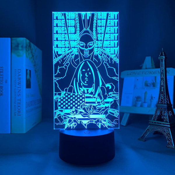 3D-lampa Anime Jojo Bizarre Adventure för sovrumsdekorationsljus Födelsedagspresent Manga Jojo Figur LED-nattlampa Jotaro KujoDM1609