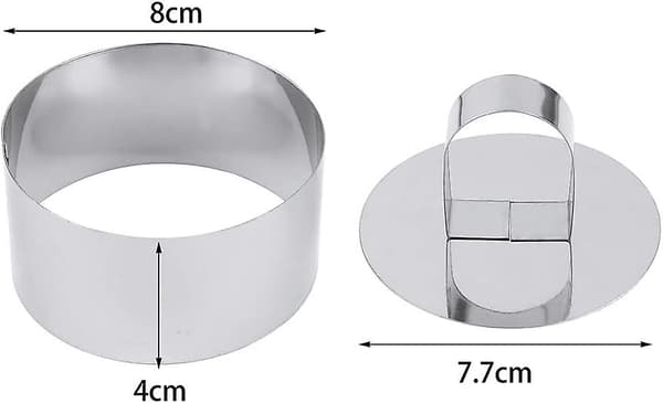 6 st runda kakformar ringar 4 * 8cm tårtformar bakformar med tryckare