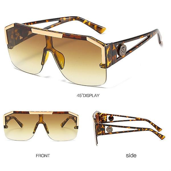 Mote Luksus Oversized Kvadratiske Solbriller For Menn [Leopard Farge]
