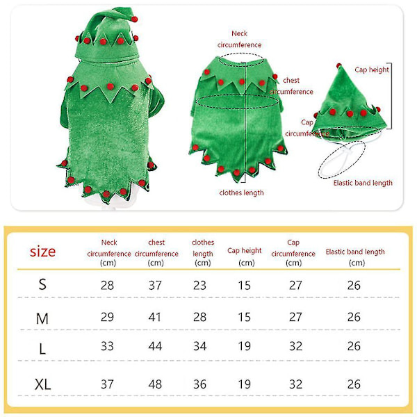 Hundtomte-dräkt med hatt, jultomte-husdjurskläder för valp, kattunge, små katter och hundar