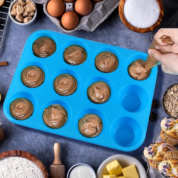 3PCS Silikon Muffinsformer til baking, Non-stick Silikon Cupcake Former for