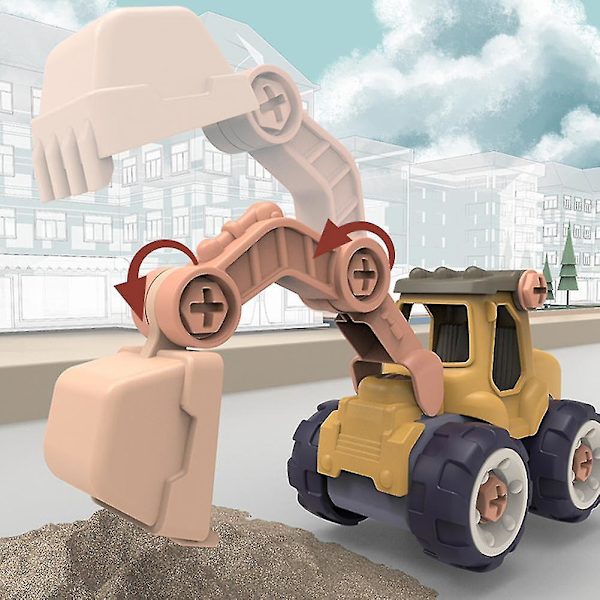 Tee-se-itse-rakennusajoneuvot Pura autot Lelut Lapset Tekniset kuorma-autot Koulutus Stem Rakennuslahja Pojille Tytöille（Kaivinkone）