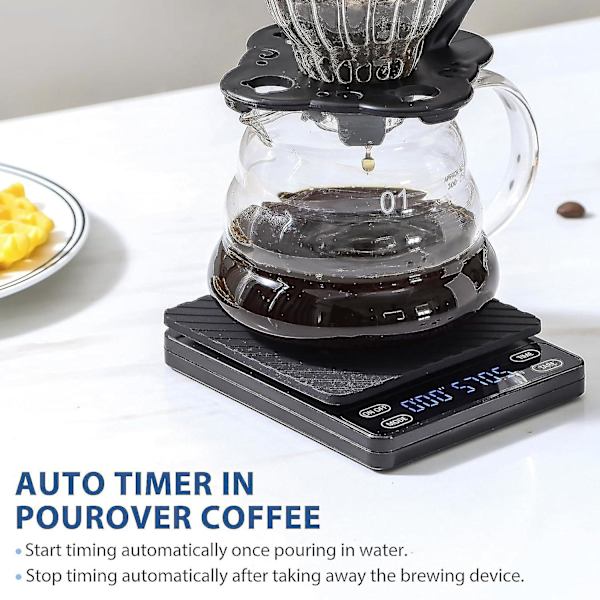 KitchenTour Nano kahvipunnitus ajastin 3kg/0.1g, 3 tilaa espressokoneelle ja kaadolle, korkea P SXXJ