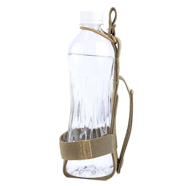 Vanntett nylonflaskeholder med elastisk borrelåsstropp (khaki)