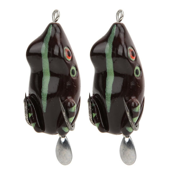 2 stk. 5,5 cm/11 g farverige sequin kunstige frø fiske lokkemad hårde agn med kroge fiskegrej tilbehør4#