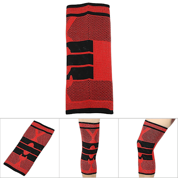 Rød Sport Knæ Sleeve Guard Support Pad Wrap Brace til Basketball Udendørs Aktiviteter