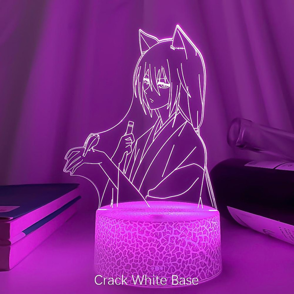 Anime LED-lampa Kamisama Kiss Tomoe-figur för sovrumsdekor nattlampor födelsedagspresent rum 3d-lampa Manga Kamisama KissCrack vit