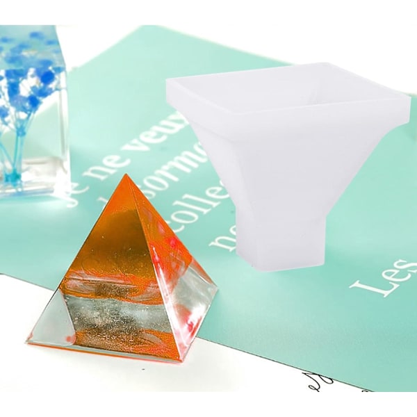 4 st pyramid silikonform, genomskinliga epoxihartsformar för DIY pyramid, smycken