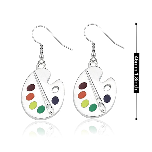 1 set konstnärs palett målare dingla krok örhängen halsband Van Gogh Picasso smycken