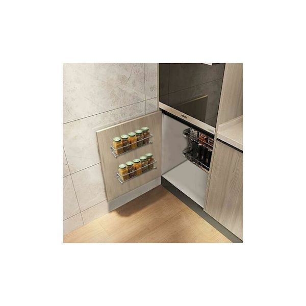 Väggmonterad kryddhylla, platsbesparande kryddförvaring (svart - 4-pack) LYLM