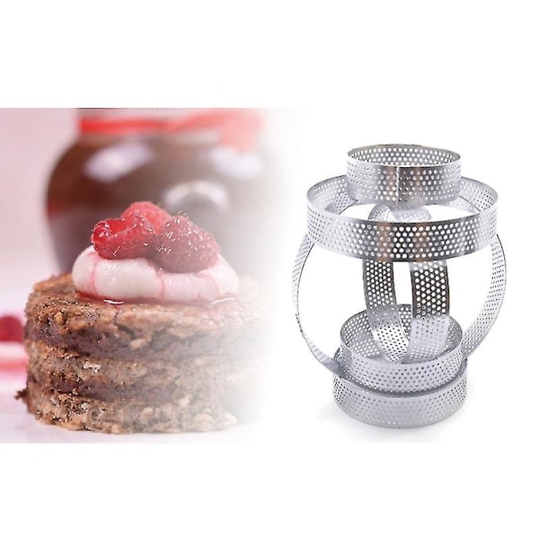 6 st rostfria mousse-kakformar runda/ovala/rektangulära bakformar köksbakningsverktyg (rektangulär)