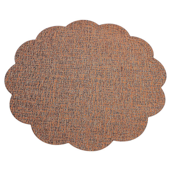Spisebordsplassmatte Blomsterform Bordmatte Restaurant Hotel Plassmatte Koppmatte（38.00X38.00X0.30CM，Kaffe）